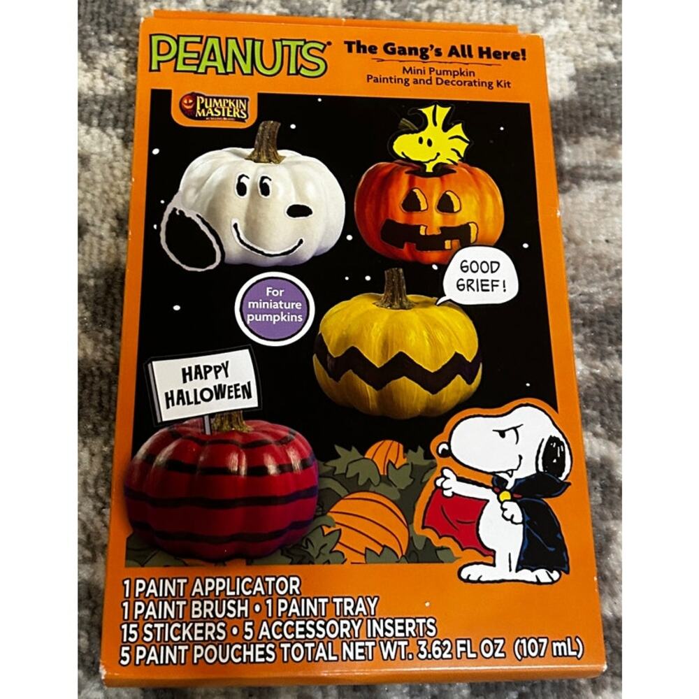 Halloween Peanuts the Gangs All Here! Mini Pumpkin Decorating Kit (NWT)